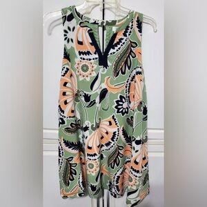Crown & Ivy Olive Green Sundress with Halter Neckline and Sleeveless Design